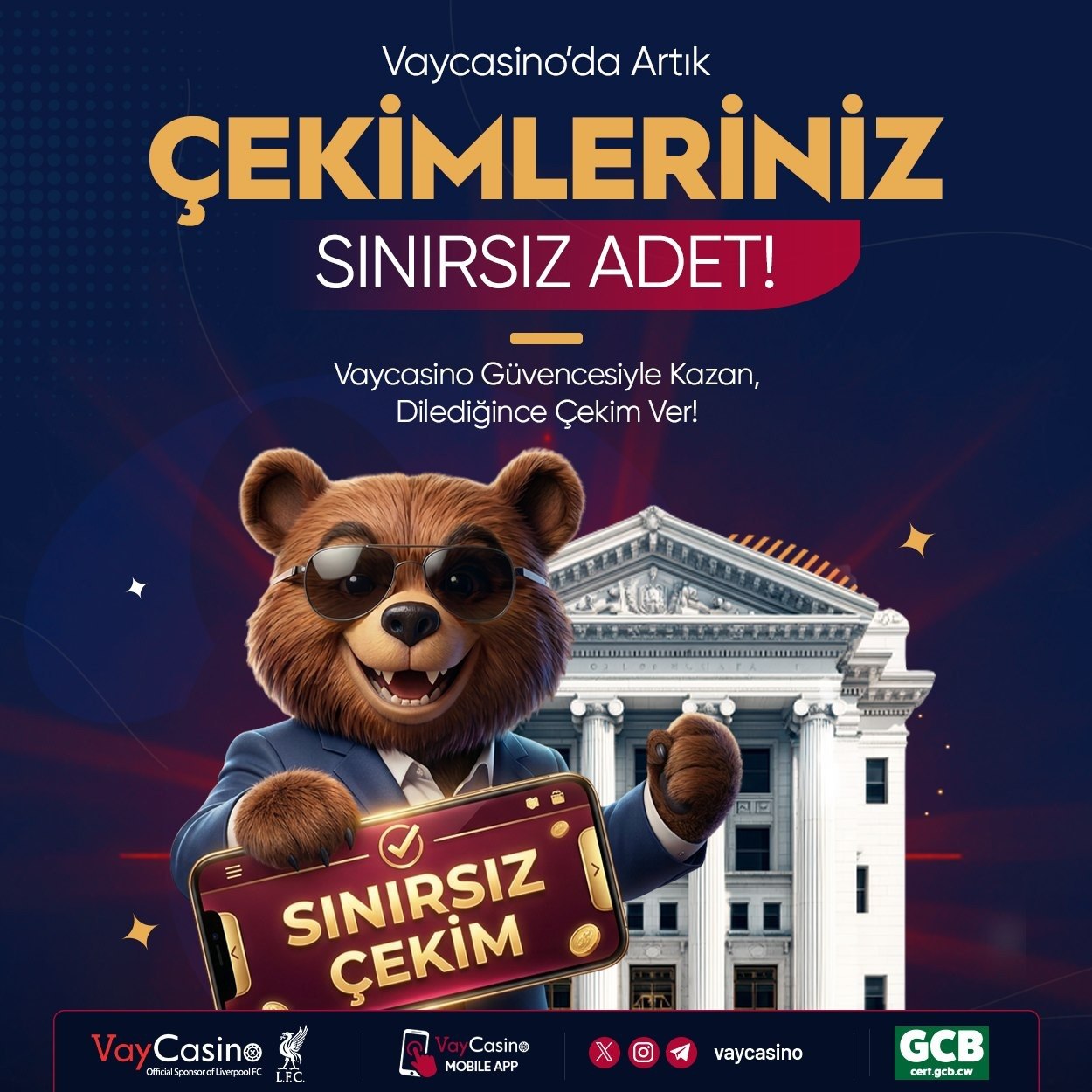 Vaycasino giriş arayüzü — turuncu & mavi tema